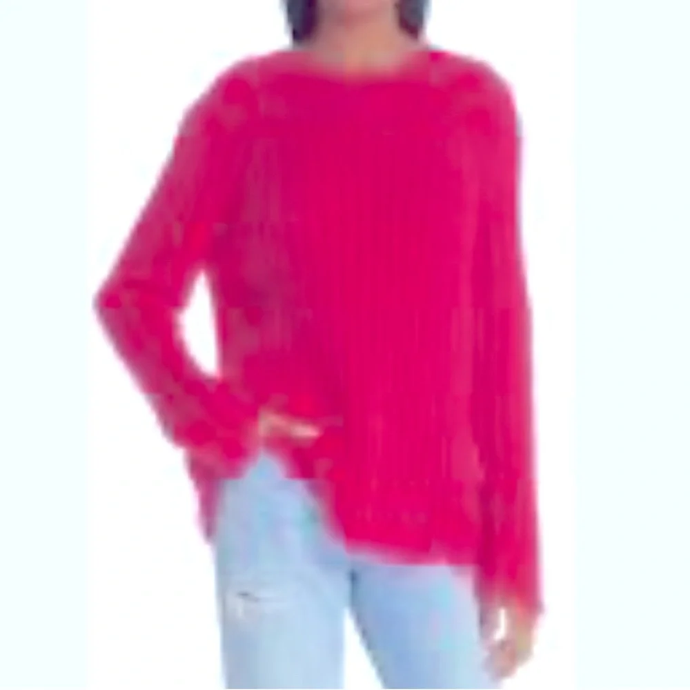 IRO Mohair Wool Sweater M Pink Fringed Hem Fuzzy Feminine Luxury Old Money - Picture 3 of 12